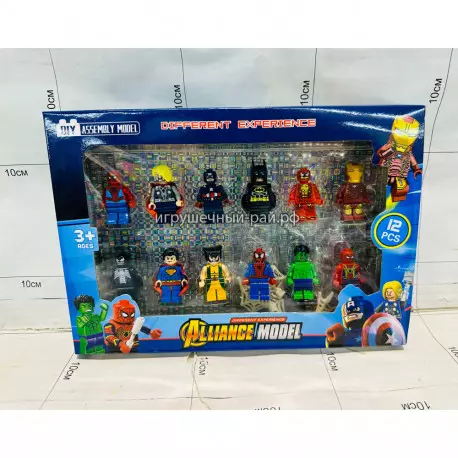 Фигурки Супер-герои для конструктора (набор из 12 шт) в коробке 22642